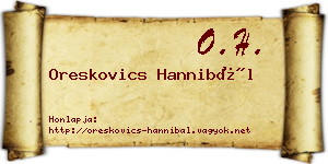 Oreskovics Hannibál névjegykártya